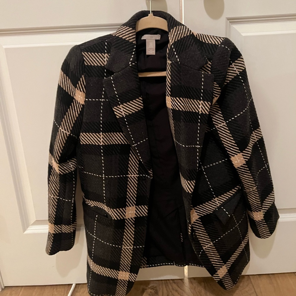 H&M plaid blazer-style coat